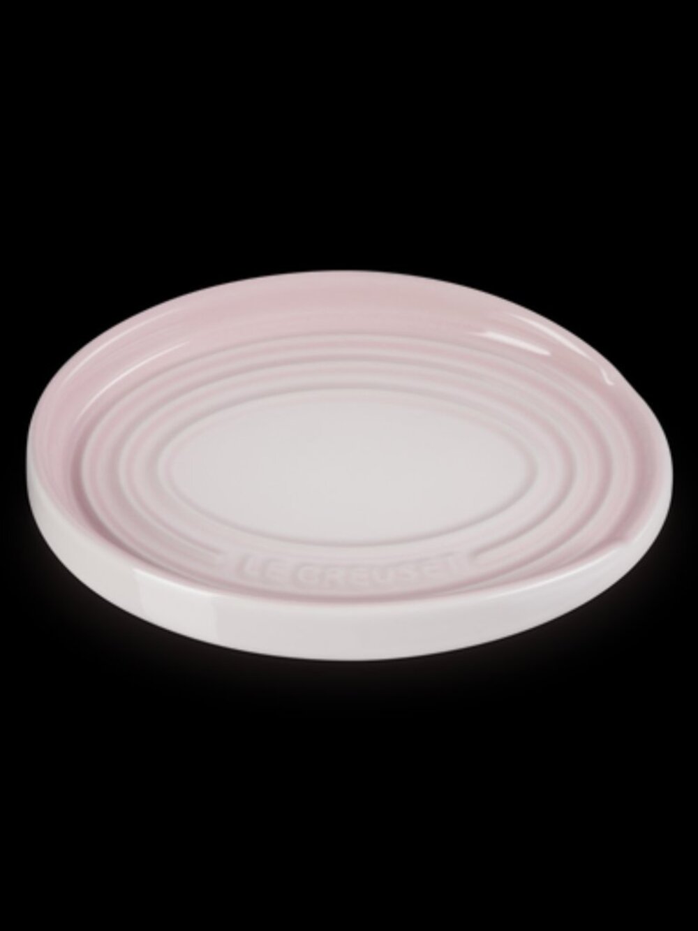 Le Creuset Stoneware Oval Spoon Rest Shell Pink NEW